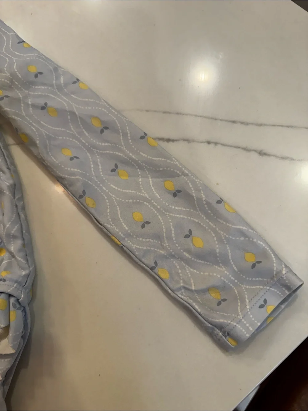 Kids Long-Sleeve One-Piece Swimsuit in lemon print 3T